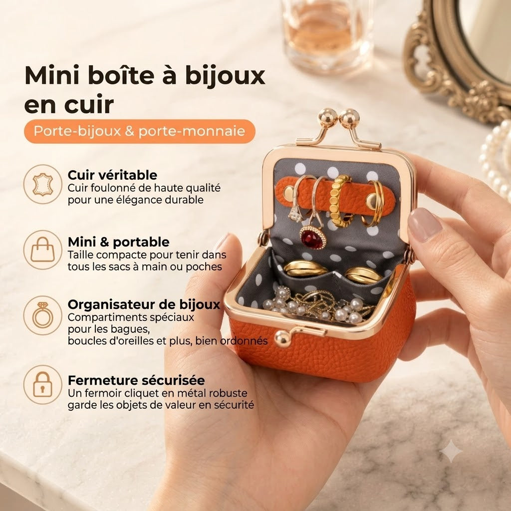 Boîte à bijoux en cuir