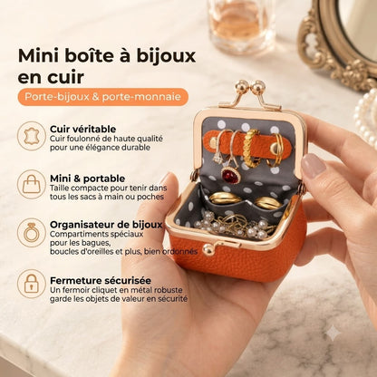 Boîte à bijoux en cuir