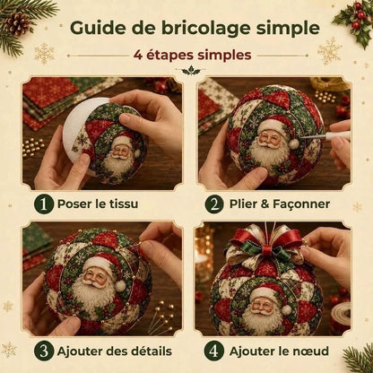 Kit DIY de boules de Noël en patchwork
