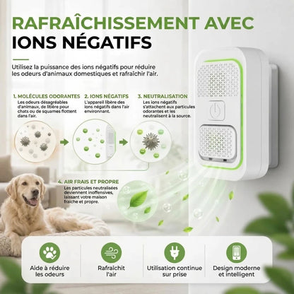 Purificateur d’air ionisant contre les odeurs d’animaux