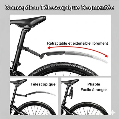 Garde-boue rétractable et réglable pour vélo