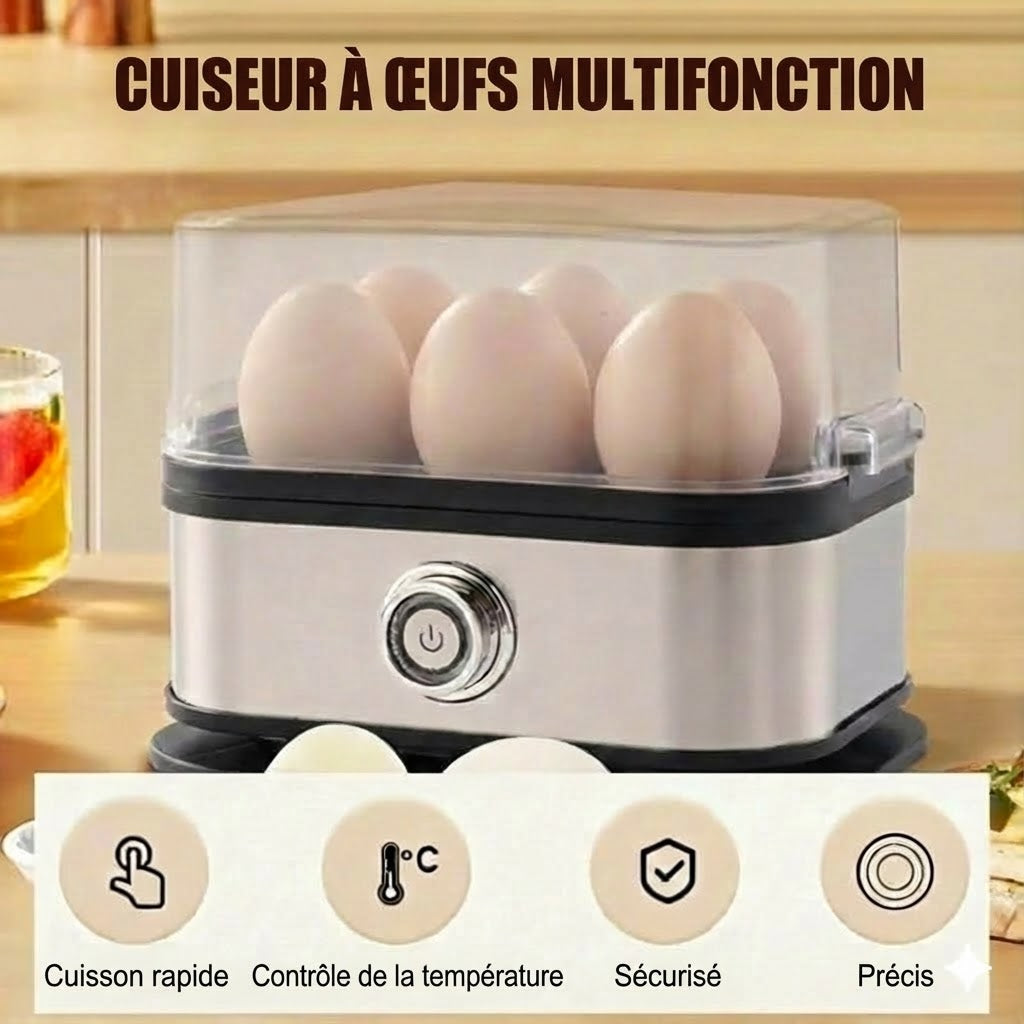 Cuiseur à œufs multifonctionnel avec couvercle transparent