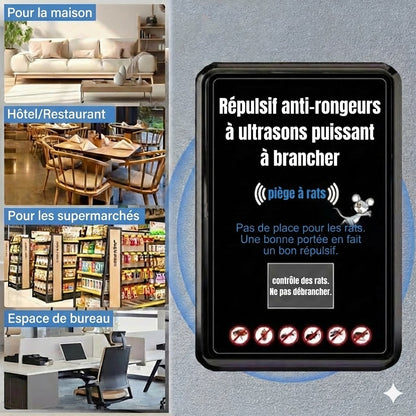 Répulsif antiparasitaire à ultrasons puissant à brancher