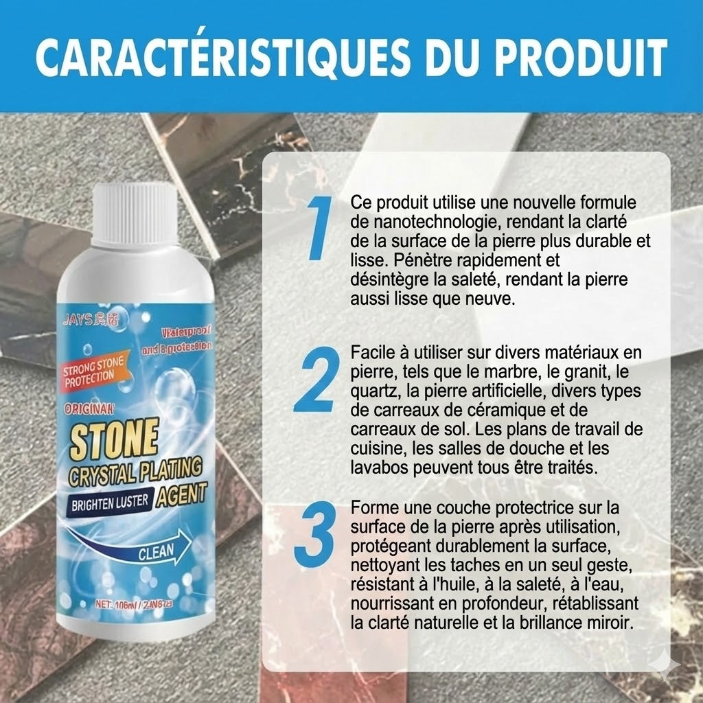 Cristal anticorrosion pour pierre – Élimine la rouille et les taches en toute sécurité