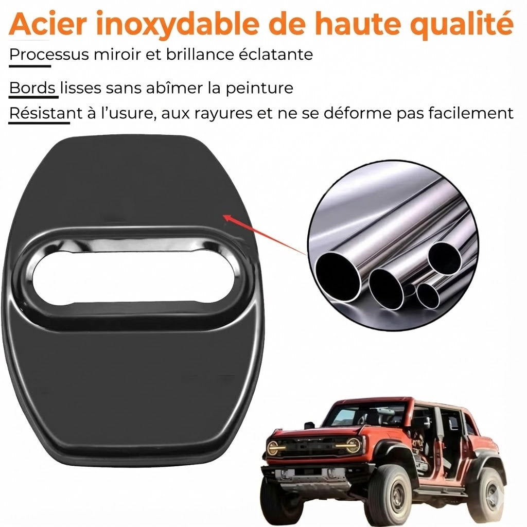 Protections métalliques pour loquets de portière de voiture (4 pièces)