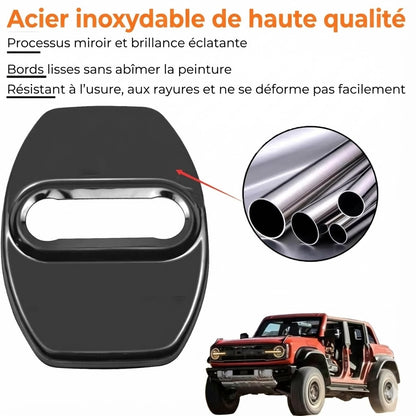 Protections métalliques pour loquets de portière de voiture (4 pièces)