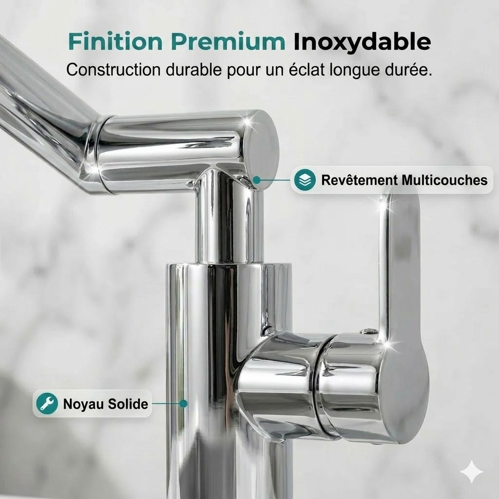 Extension de robinet rotative 1080° anti-éclaboussures avec 2 modes d'eau