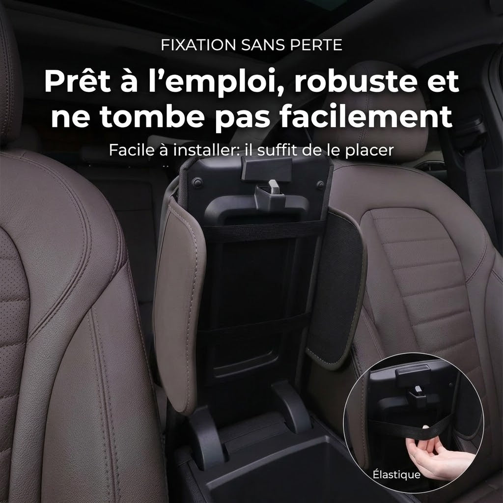 Housse d’accoudoir pour console centrale de voiture avec poches latérales
