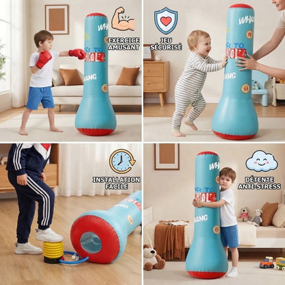 Sac de frappe gonflable pour enfants avec base remplie d’eau