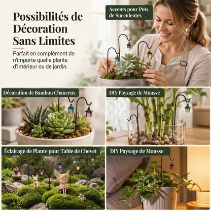 Mini lanternes lumineuses pour plantes lot de 7