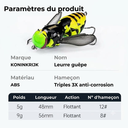 Leurre flottant en forme de guêpe