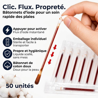 Cotons-tiges iodés lot de 50