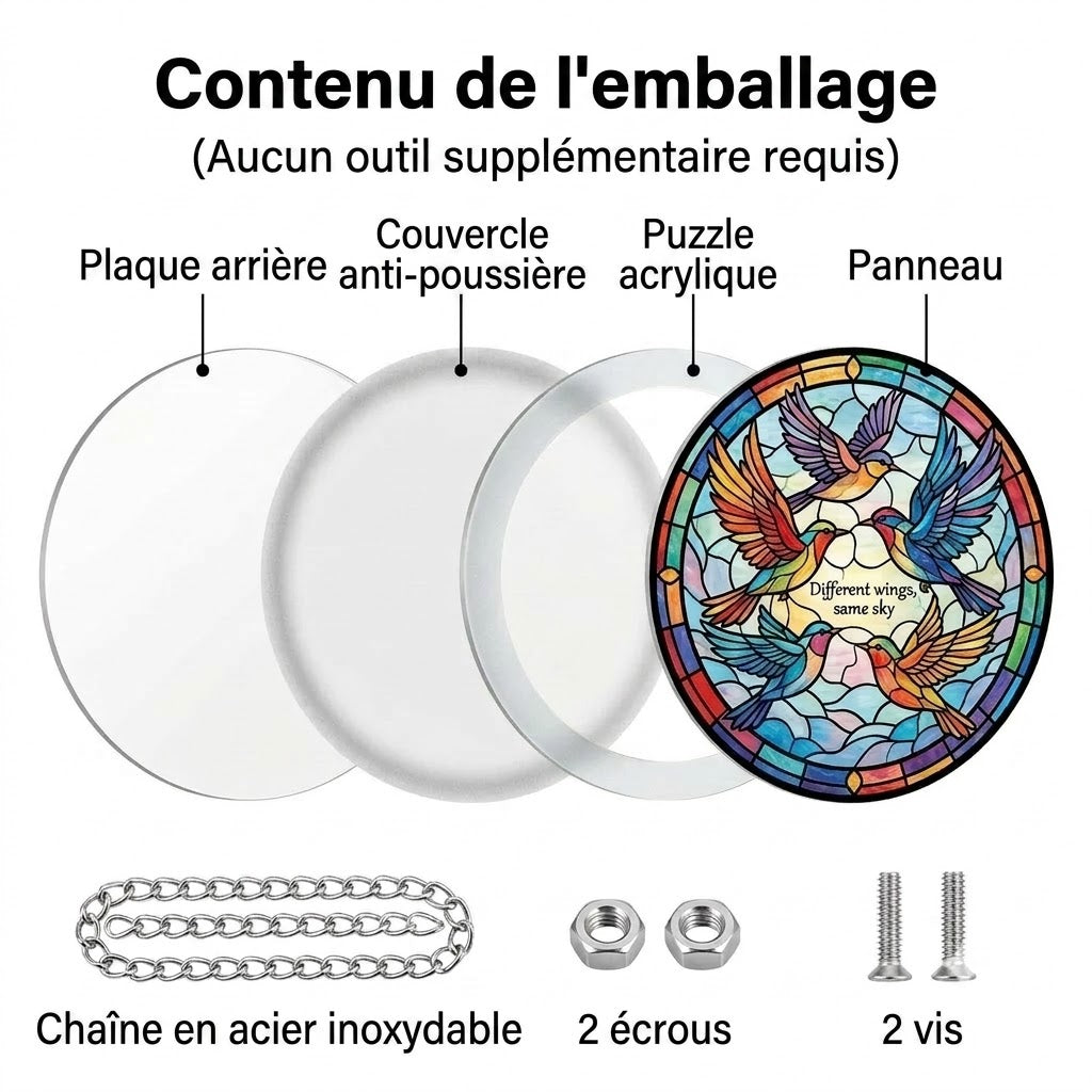 Puzzle Suspendu en Acrylique avec Attrape-Soleil de 83 Pièces