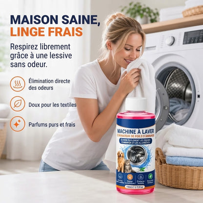Nettoyant lave-linge 4 en 1 contre les poils d’animaux et les mauvaises odeurs