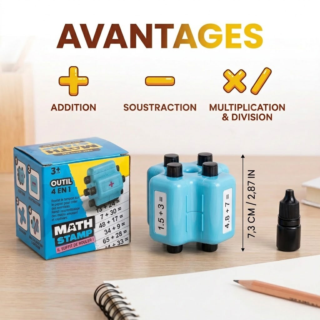 Tampon de calcul 4 en 1 pour enfants
