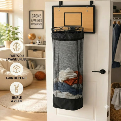 Panier à linge avec panier de basket à suspendre à la porte