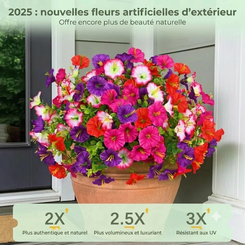 Bouquet de pétunias artificiels résistant aux UV