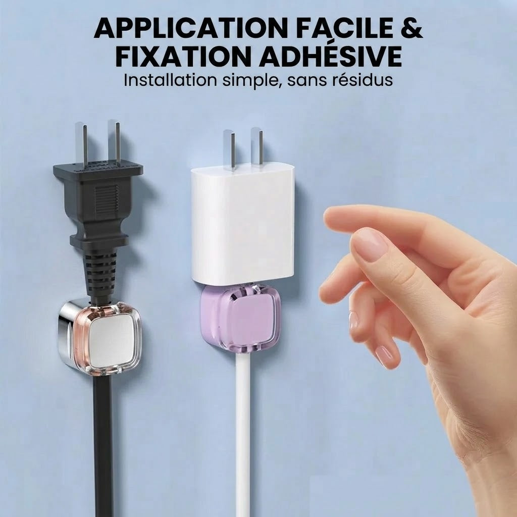 Clip de câble adhésif pour surfaces lisses