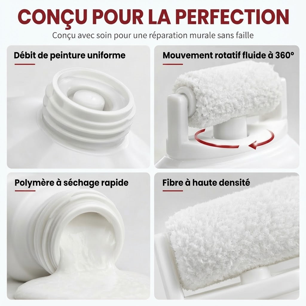 Pâte de réparation murale étanche avec rouleau