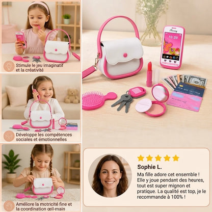 Sac à main jouet pour enfants avec téléphone et accessoires de maquillage
