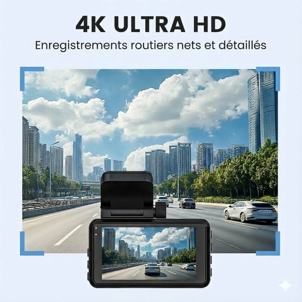 Caméra embarquée 4K Ultra HD avec Wi-Fi et vision nocturne
