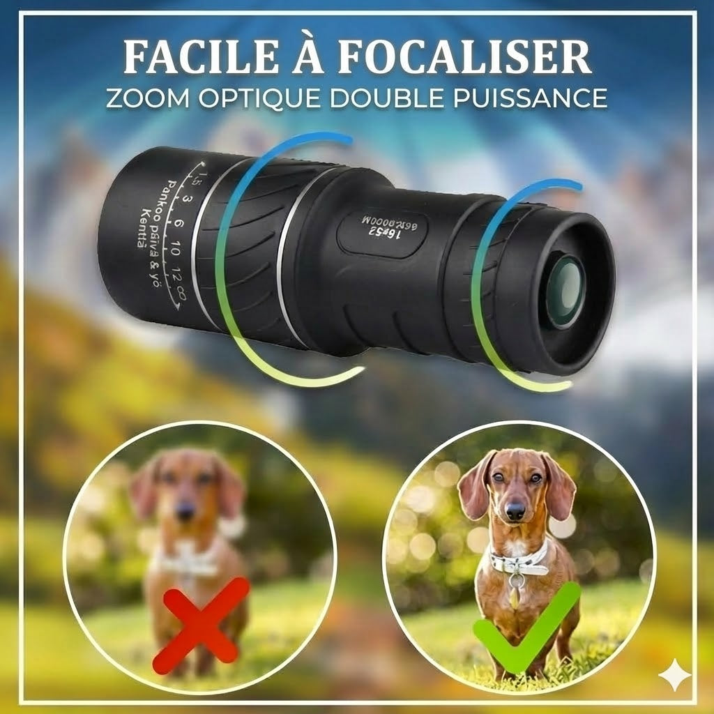 Télescope monoculaire à double zoom optique 16x52