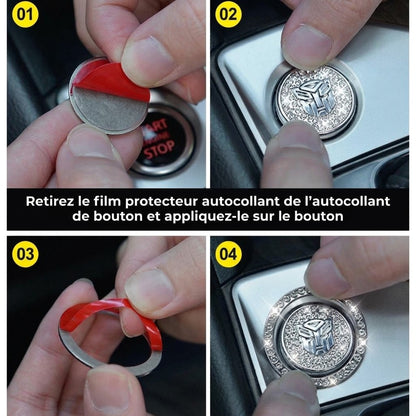Anneau en strass pour bouton de démarrage de voiture