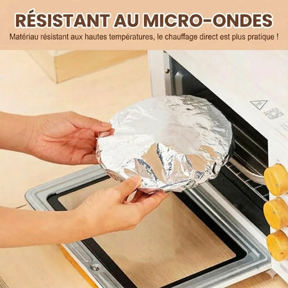 Pochettes isothermes professionnelles en aluminium compatibles micro-ondes – Lot de 50