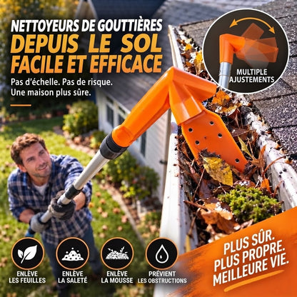 Nettoyeur de gouttières ergonomique