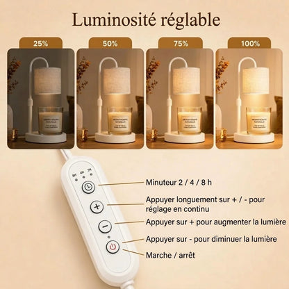 Lampe chauffe bougie sans flamme nue