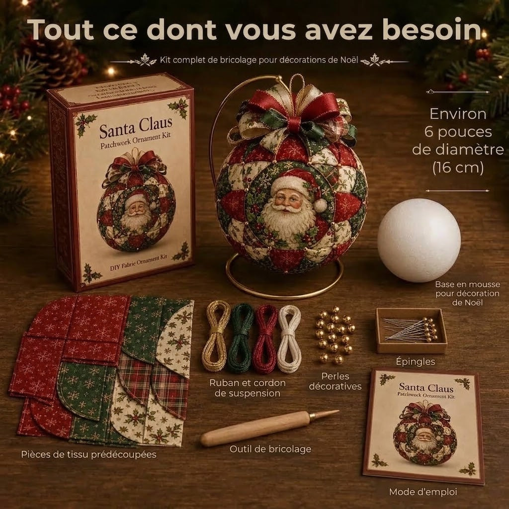 Kit DIY de boules de Noël en patchwork