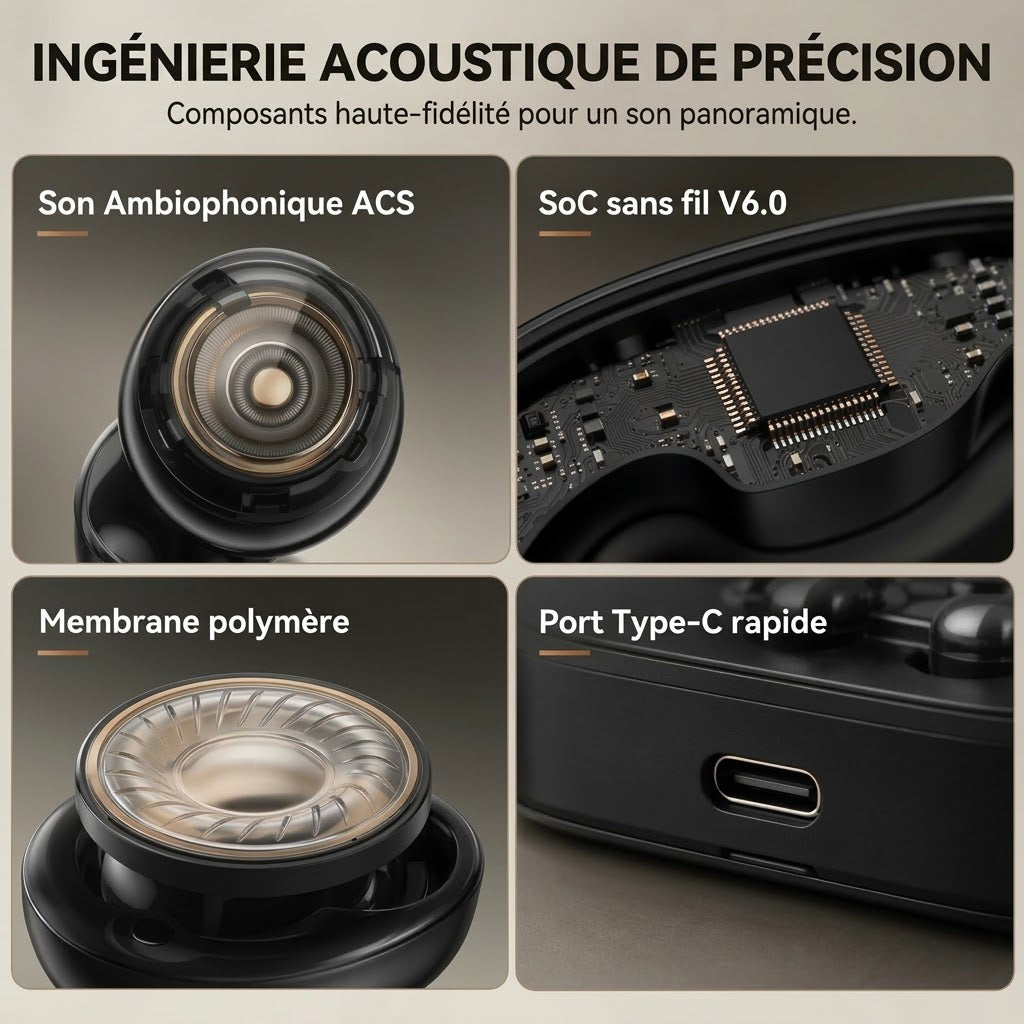 Écouteurs Bluetooth légers avec clips d’oreille pour le sport
