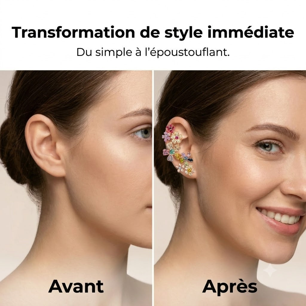 Lot de 2 boucles d’oreilles fleur