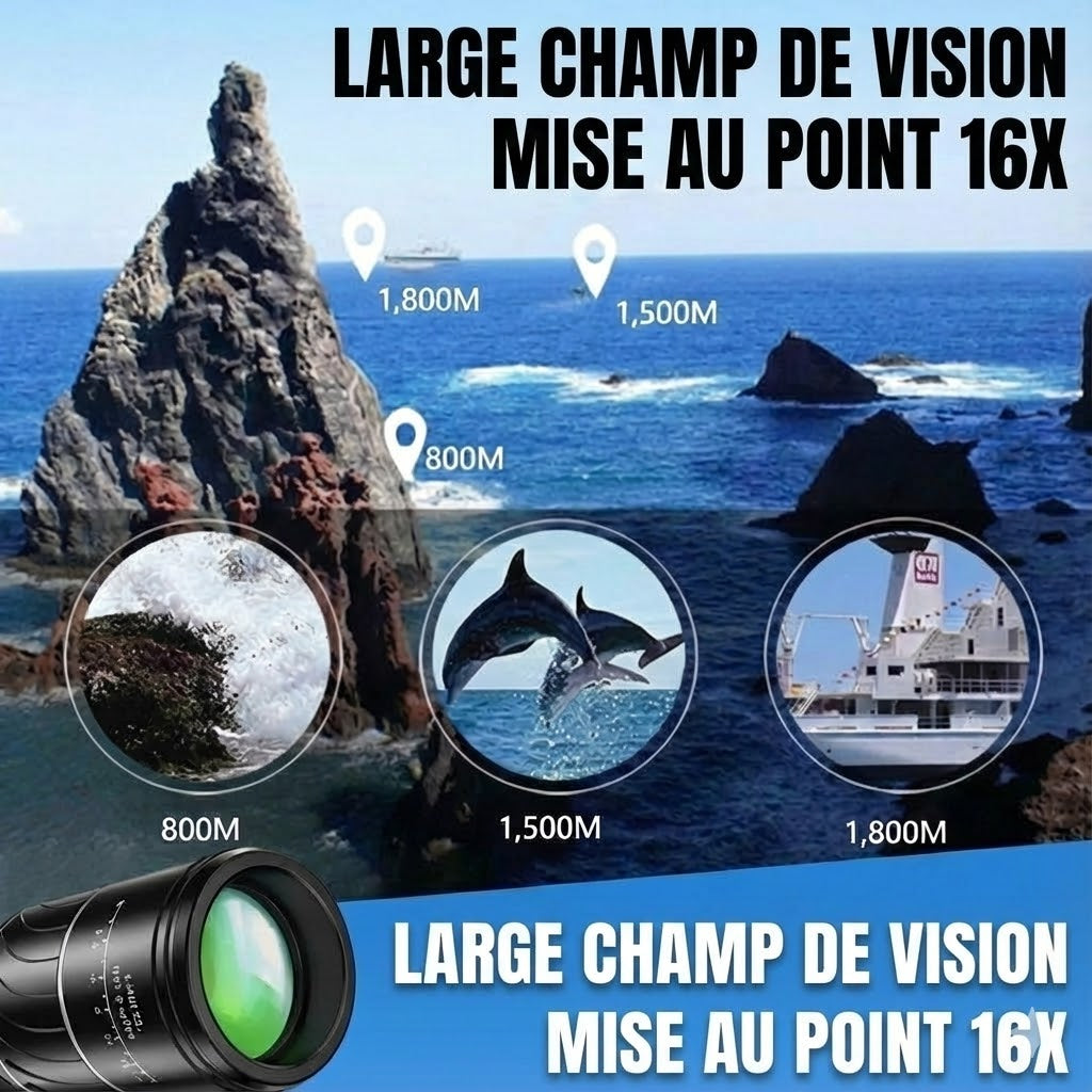 Télescope monoculaire à double zoom optique 16x52