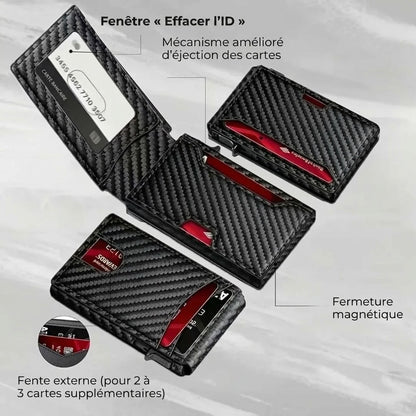 Portefeuille RFID pour homme avec porte cartes pop up