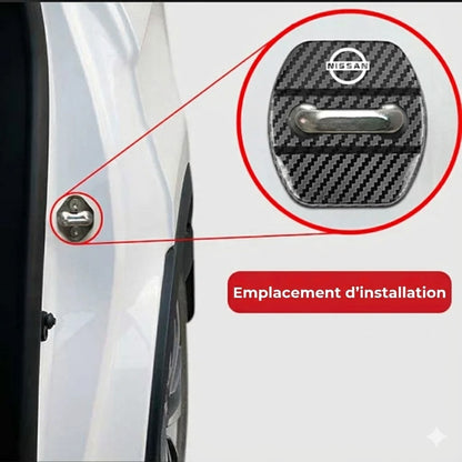 Protections métalliques pour loquets de portière de voiture (4 pièces)
