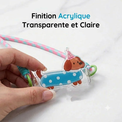 Pince pour téléphone avec motif animal et dragonne