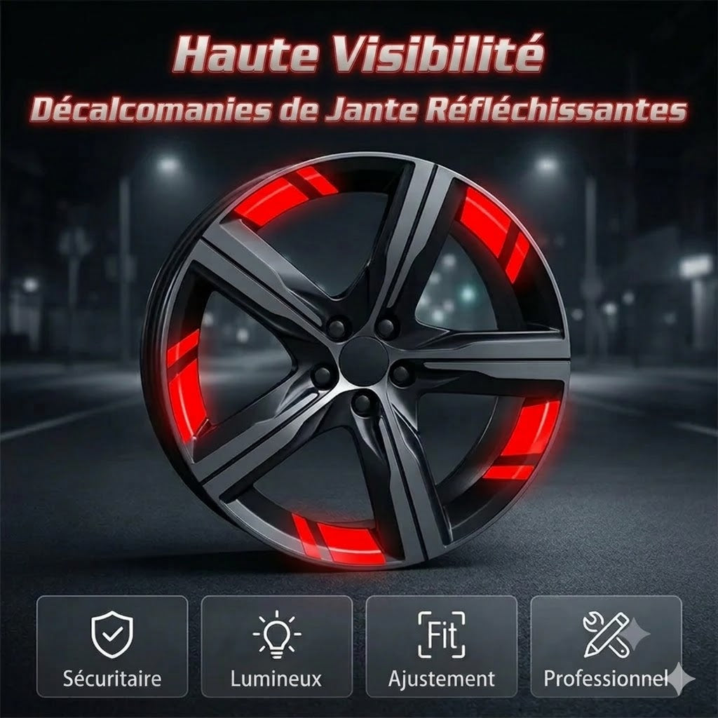 Liserets de jante réfléchissants pour roues de voiture