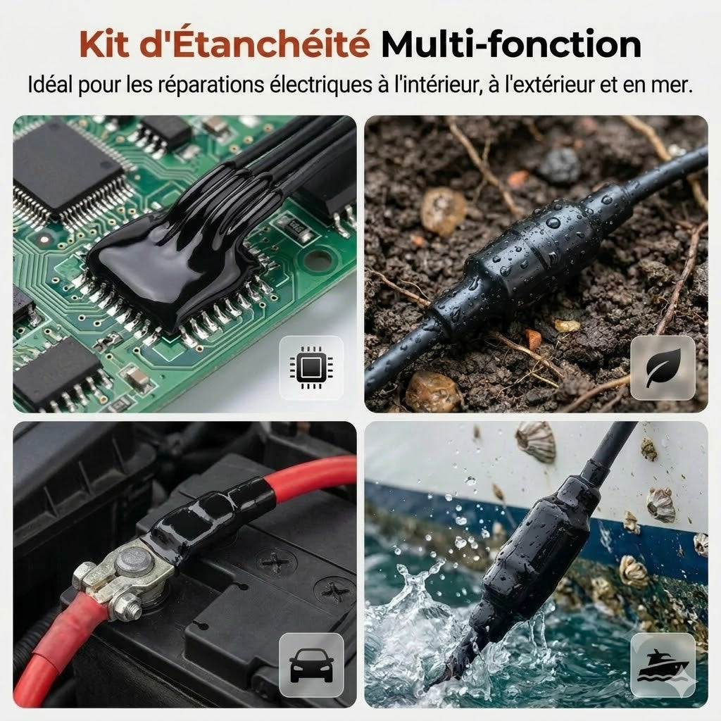 Ruban isolant électrique liquide et mastic d'étanchéité