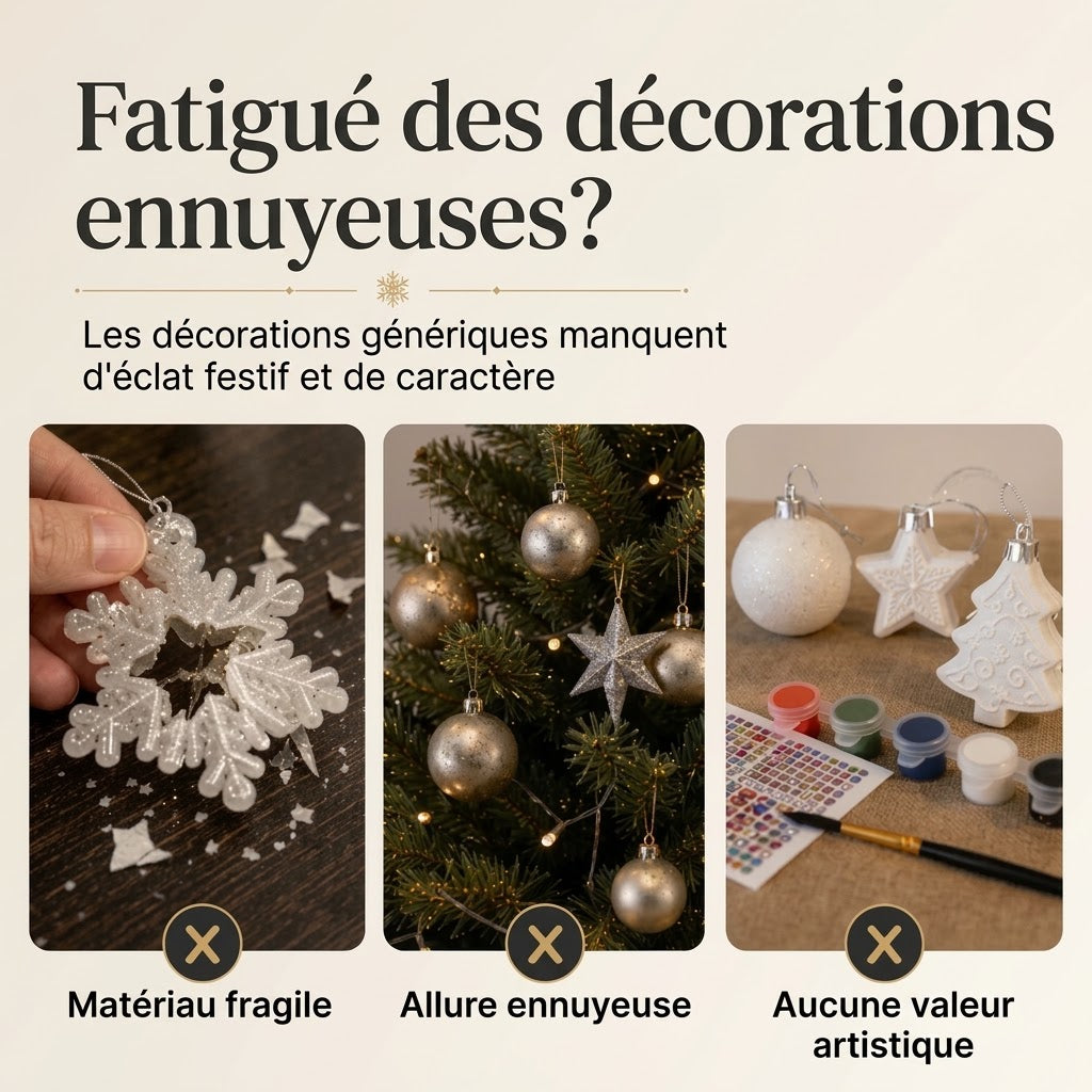 Kit créatif DIY de boules de Noël avec perles et acrylique