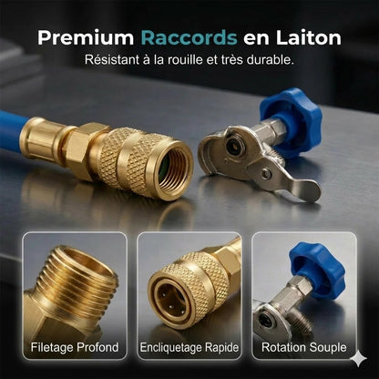 Flexible de recharge de climatisation R134a avec manomètre