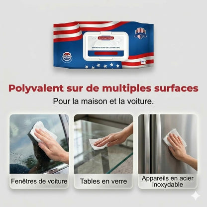 Lingettes ultra-nettoyantes américaines aux ions de nano-argent (80 lingettes/paquet)