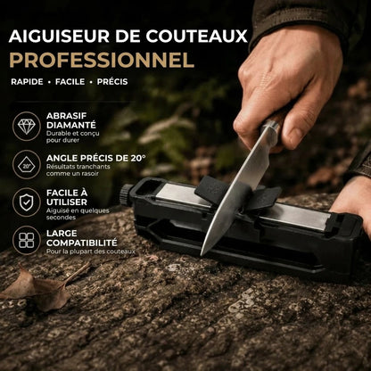 Aiguiseur de couteaux diamanté avec angle fixe de 20 degrés