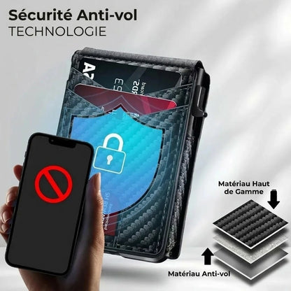 Portefeuille RFID pour homme avec porte cartes pop up