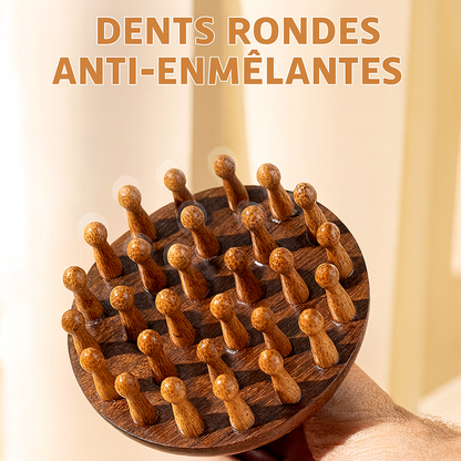 Peigne de massage en bois naturel