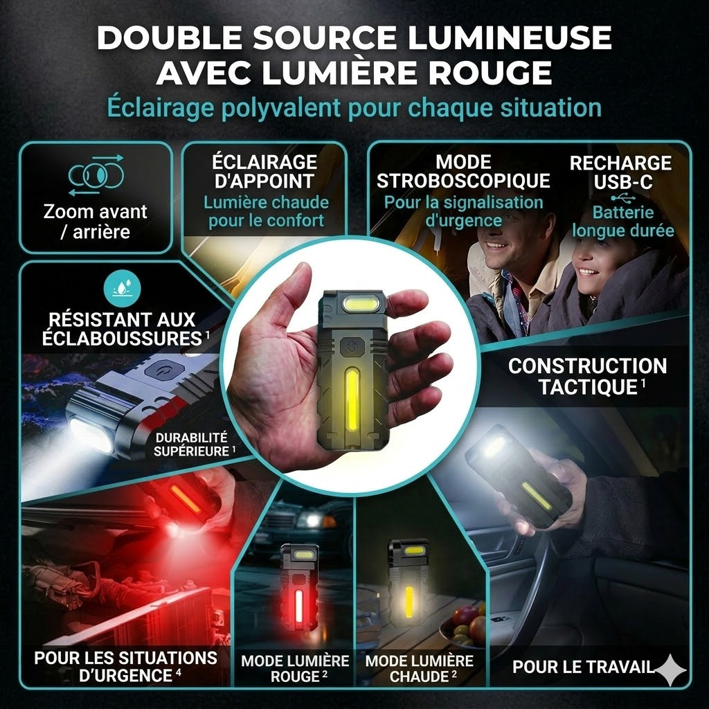 Lampe De Travail LED Avec Tête Pivotante À 180°