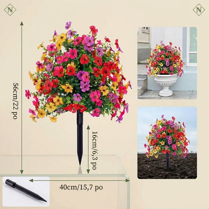 FloraLux fleurs artificielles résistantes aux intempéries pour entrée et terrasse
