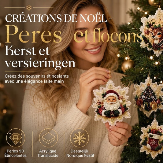 Kit créatif DIY de boules de Noël avec perles et acrylique