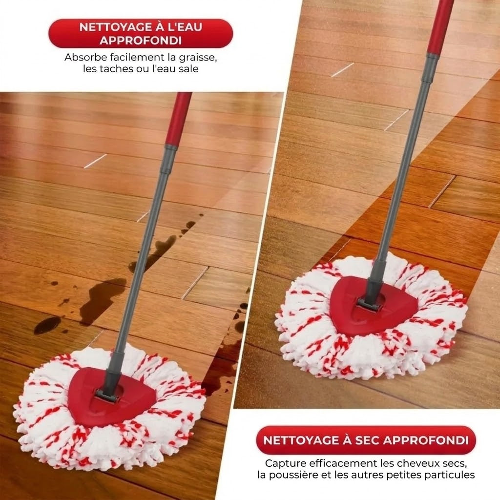 Tête de balai triangulaire en microfibre