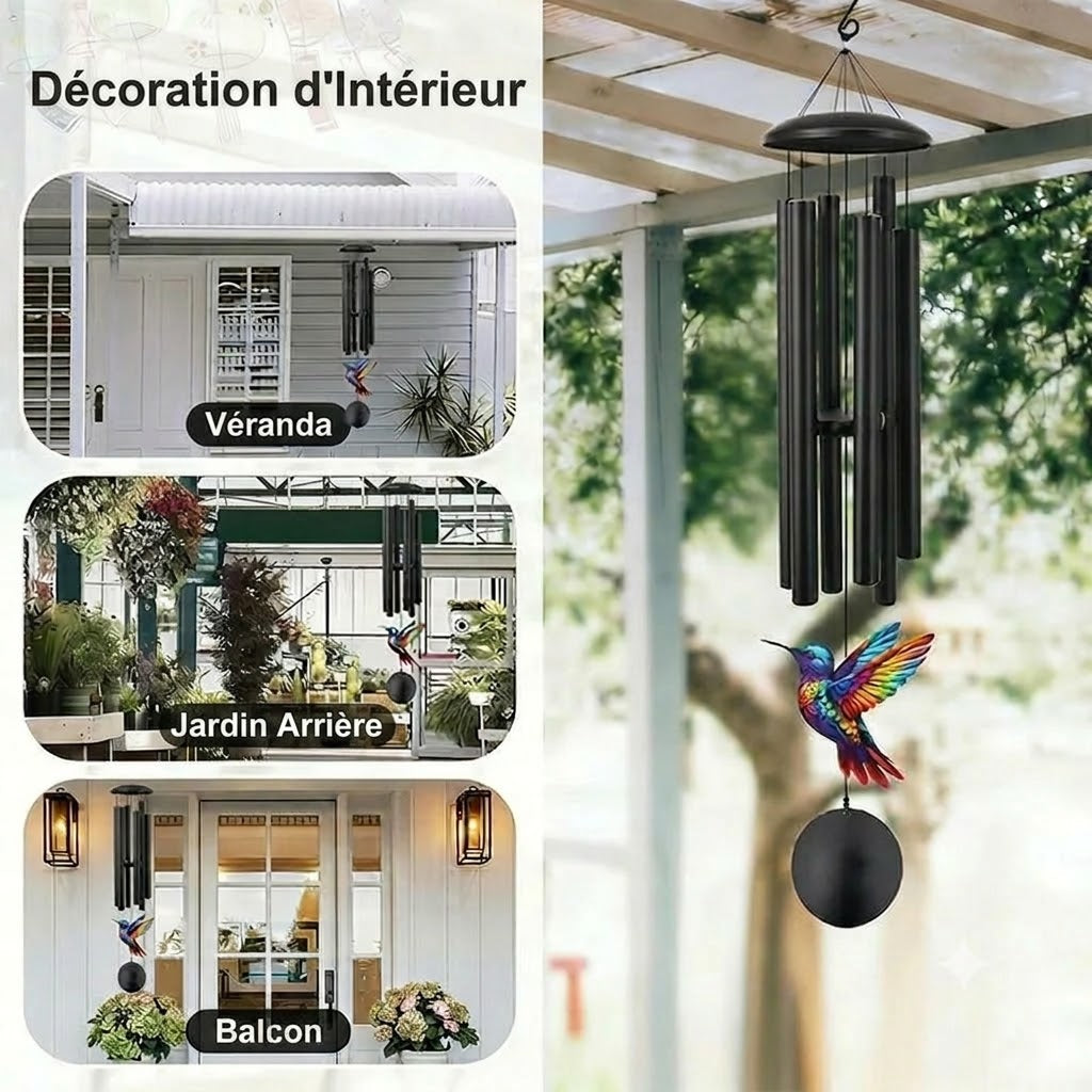 Carillon commémoratif vintage en métal pour le jardin